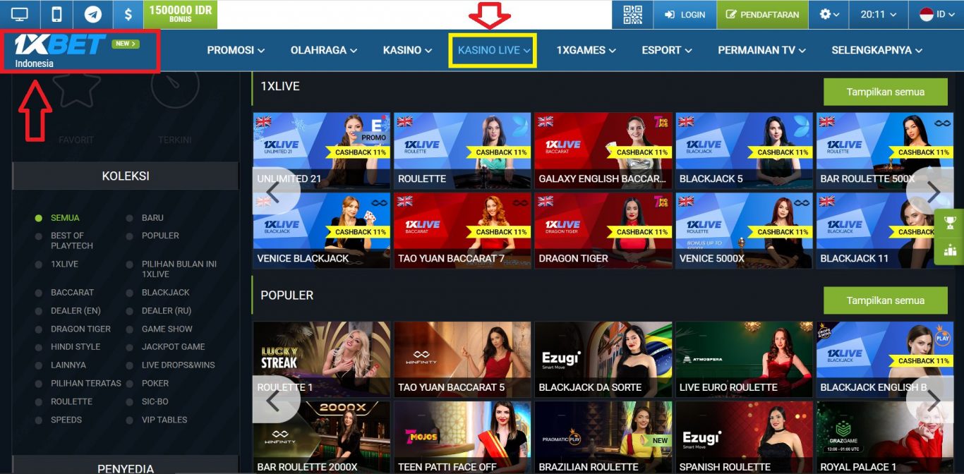 Taruhan Olahraga di Situs 1xBet